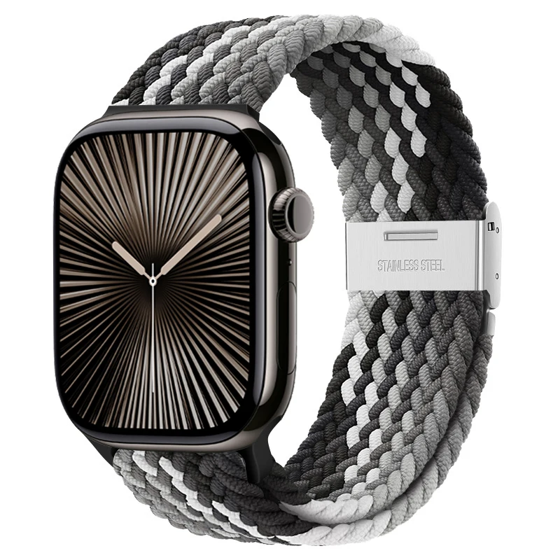 Armband für Apple Watch 46mm 45mm 44mm 49mm 40mm 41mm 42mm Geflochtenes Schlaufenarmband iWatch Serie 12 11 10 8 9 7 SE Ultra