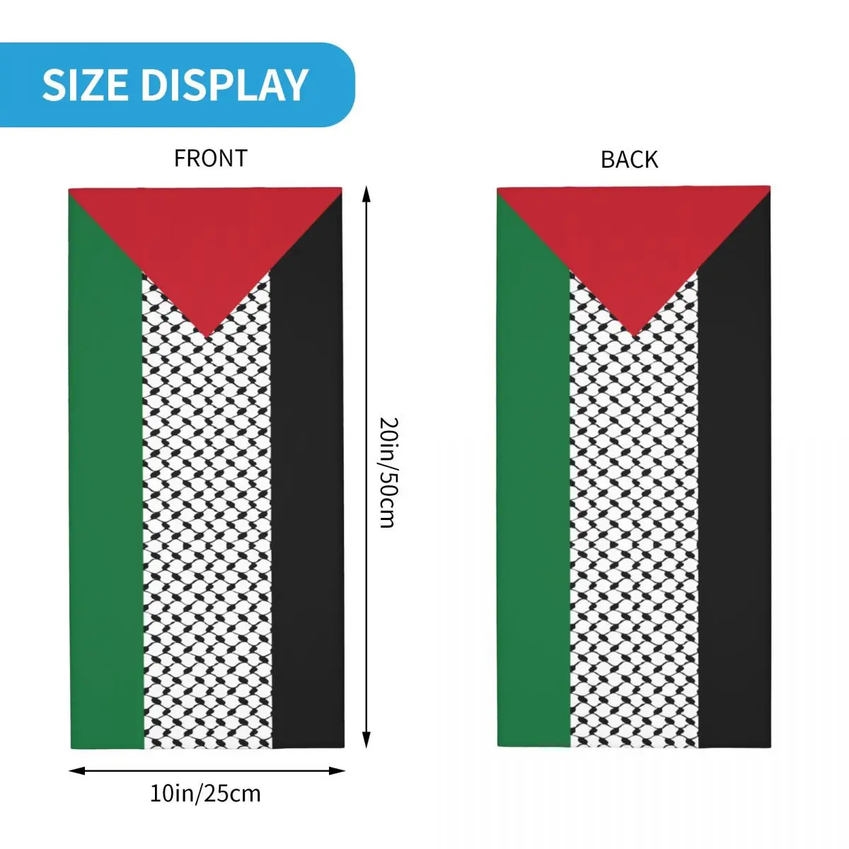 Palestina Flag Bandana Neck ghetta stampato palestinese Hatta Kufiya Keffiyeh sciarpa magica sciarpa multifunzionale Unisex adulto