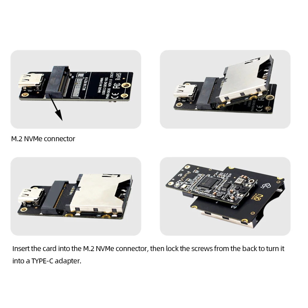 Adaptador de Placa de Expansão M2 para SATA3.0, Tipo A para M.2 M-Key NVME, PCI 3.0, 4.0, Conversor X1