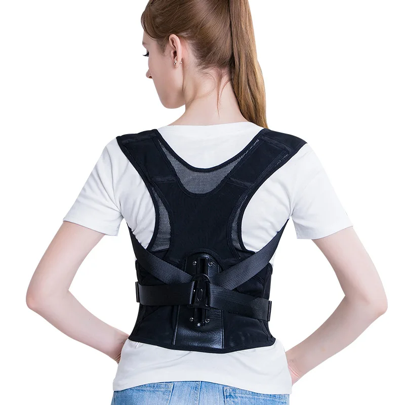 جديد للجنسين الحدباء مصحح الوضعية تنفس غير محاكاة قابل للتعديل دعامة الظهر المرنة مع الأشرطة الكتف #4