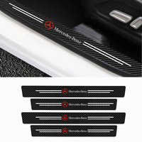 Car Threshold Strip Stickers Auto Carbon Fiber Anti-Scratch Sticker Door Sill Protector For MERCEDES BENZ AMG W108 Accessories