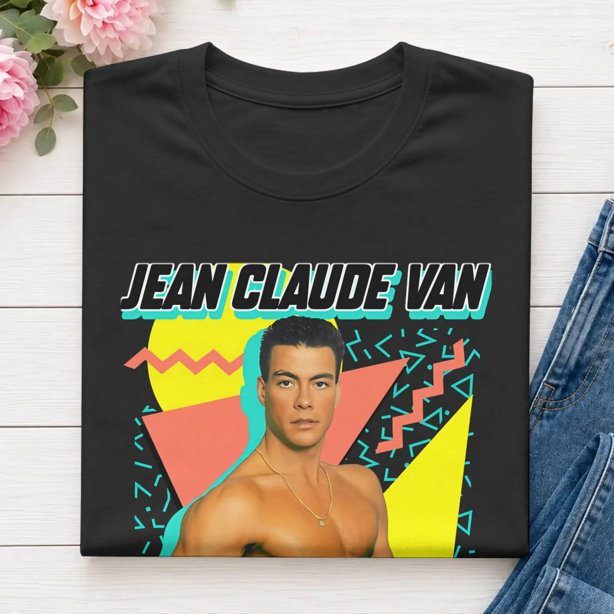 Jean Claude Van God Damme!  Men's T Shirt B-Bloodsports Vintage Tees Short Sleeve Crewneck T-Shirt Pure Cotton Classic Clothes