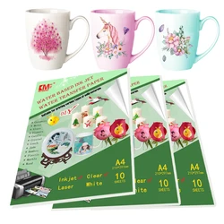 Sublimation a4 Paper Clear transparent white Inkjet transfer paper print Water Slide Decal Paper