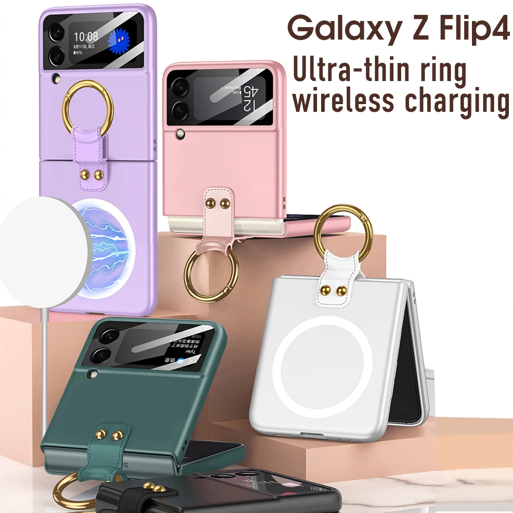 

Shockproof Armor Case for Samsung Galaxy Z Flip3 4 5G Magnetic Wireless Charge Cover Ring Bracket Case for Samsung Z Flip4 Case