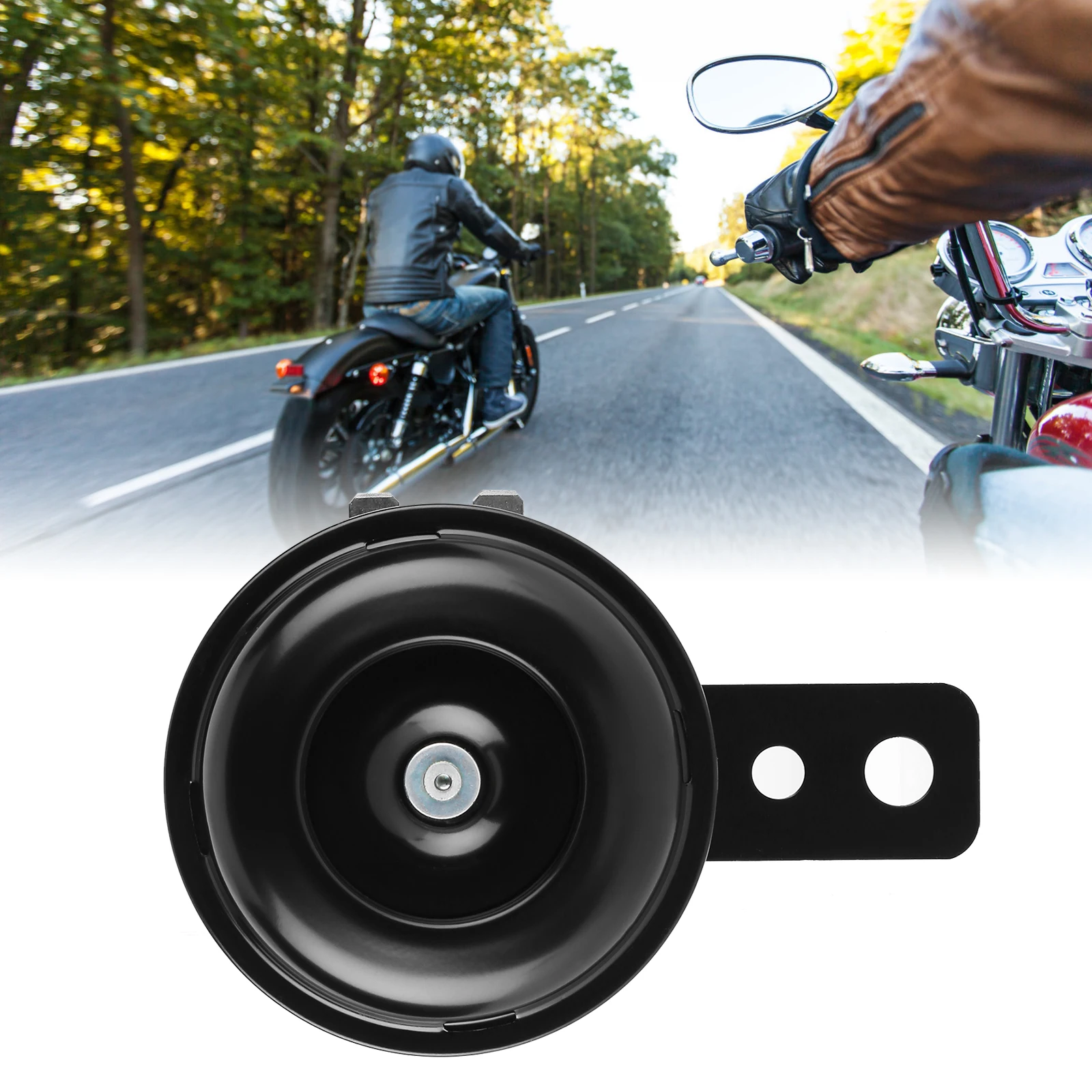 Universal Motorcycle Horn Speaker 6V 105dB Round Waterproof Siren for Scooter Moped ATV Cross-Country Bike