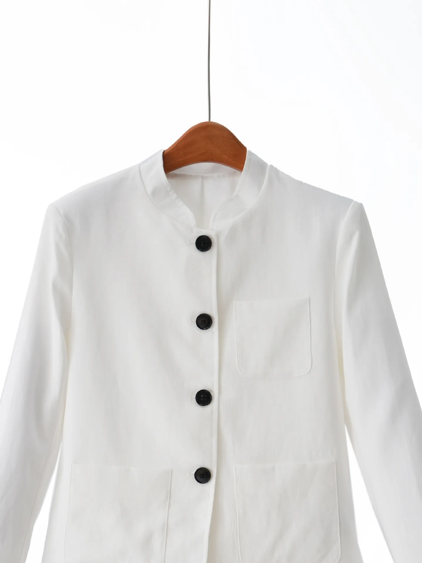2026 Summer New Arrival: Minimalist Retro Linen Set – Chinese-Style Mandarin Collar Top & Wide-Leg Trousers