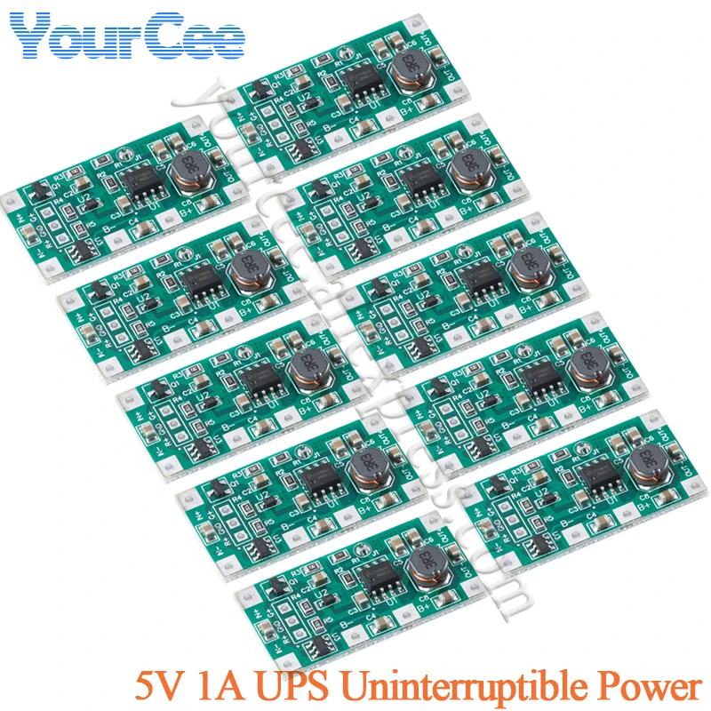 10pcs/1pc DC 5V 1A Charging Discharge Module 18650 Lithium Battery Voltage Converter UPS Uninterruptible Power Control Board