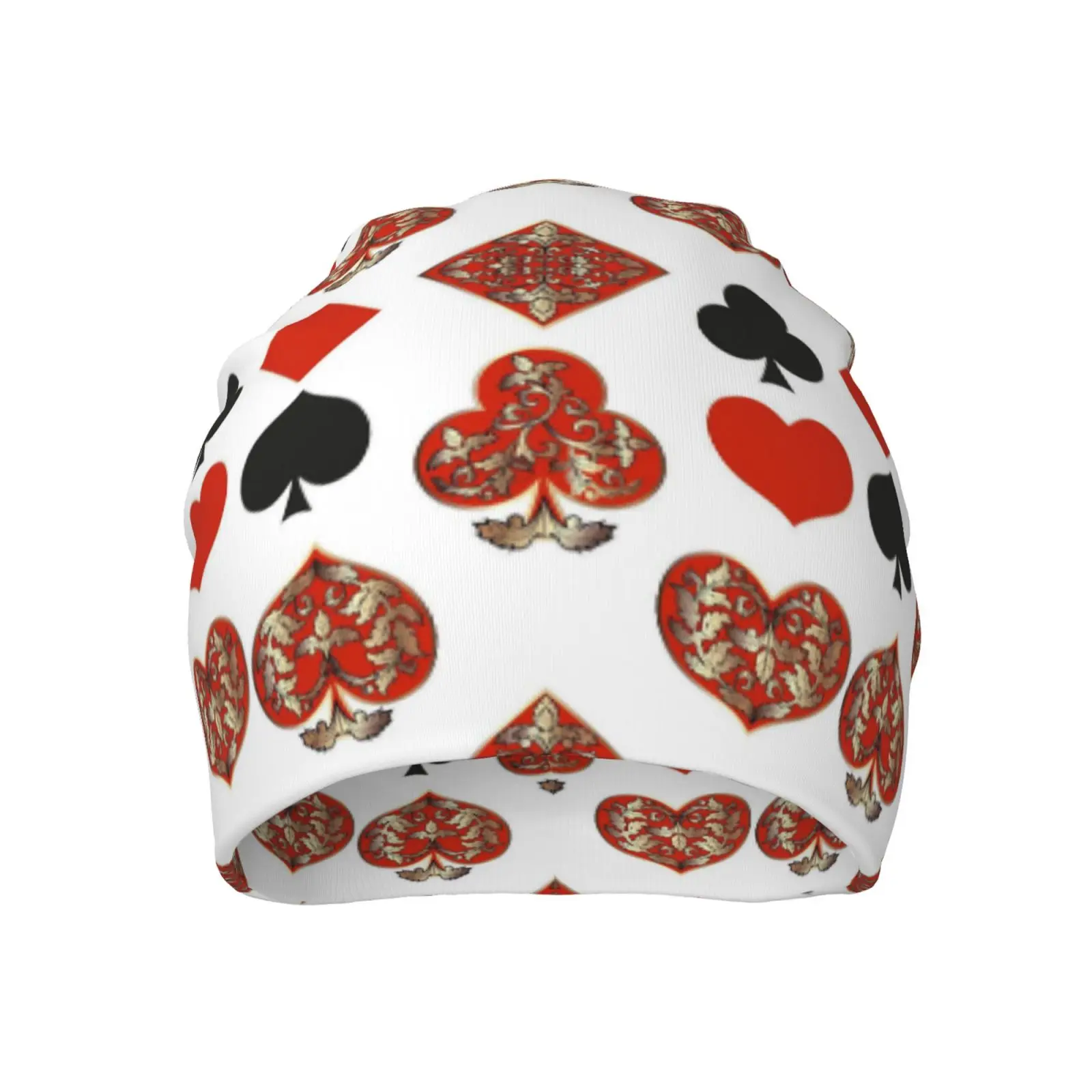Poker Card Print Pattern Retro Street Hip-hop Knit Hat Universal Skin Friendly Comfortable Warm Winter Hat Outdoor Casual Gift