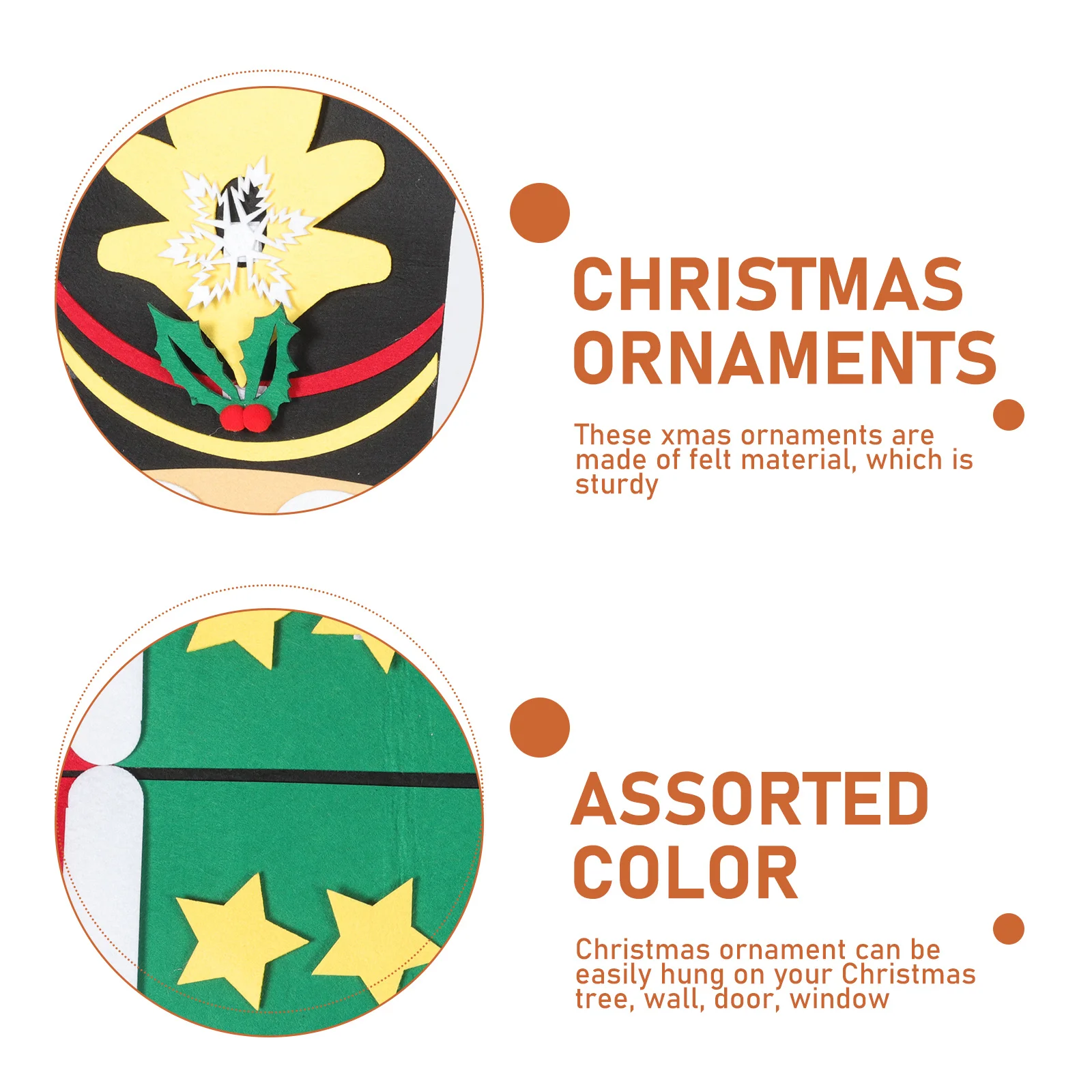 

4pcs Christmas Tree Decoration Hanging Ornament Painted Pendant For Holiday Party Diy Craft Festival Wall Decor Plastic