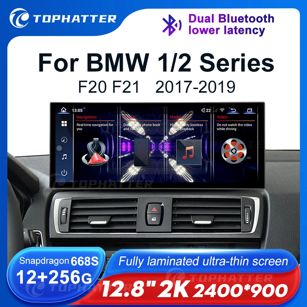 

12.8 2K Car Radio For BMW 1 Series F20 F21 Screen CarPlay Android Multimedia Player Navi Display Head Unit 360 3D 2400*900 audio