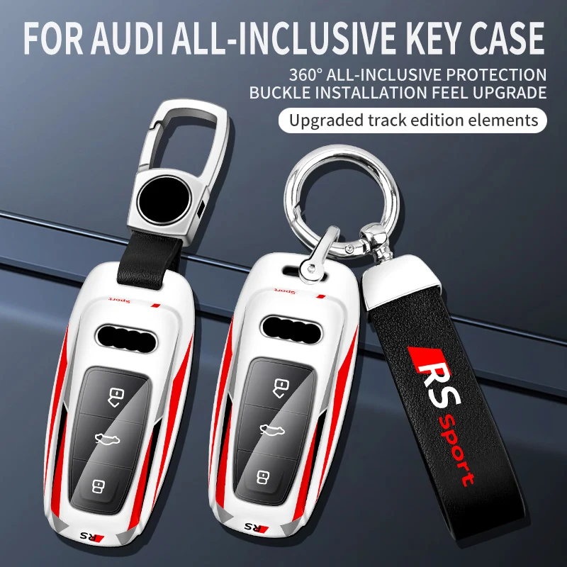 Brand New  Fashion Car Key Case Bag For A3 A6 A7 A8L D5 C8 Q4 E-tron Q7 Q8 S6 S7 S8 RS 6 RS 7 2021 2022 2023 Key Cover  Accessor