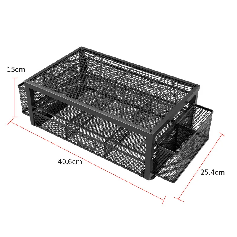 2026 Computer Monitor Heightening Rack Two-layer Desktop Rack Raised Base Grid Pull-out Office Storage