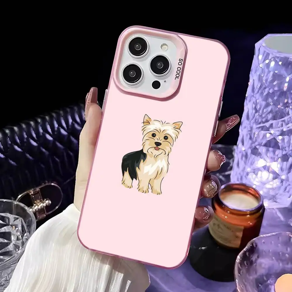 Cartoon schattige Shih Tzu hond telefoonhoesje voor iPhone 17,16,15,14,13,12,11 Plus, Pro Max roze matte schokbestendige hoes