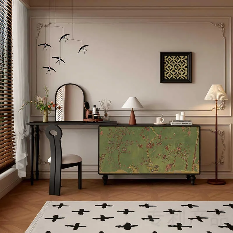 New Chinese Style Six Drawer Cabinet Multi Functional Storage Locker for Living Room Bedroom Retro Dining Sideboard Chest