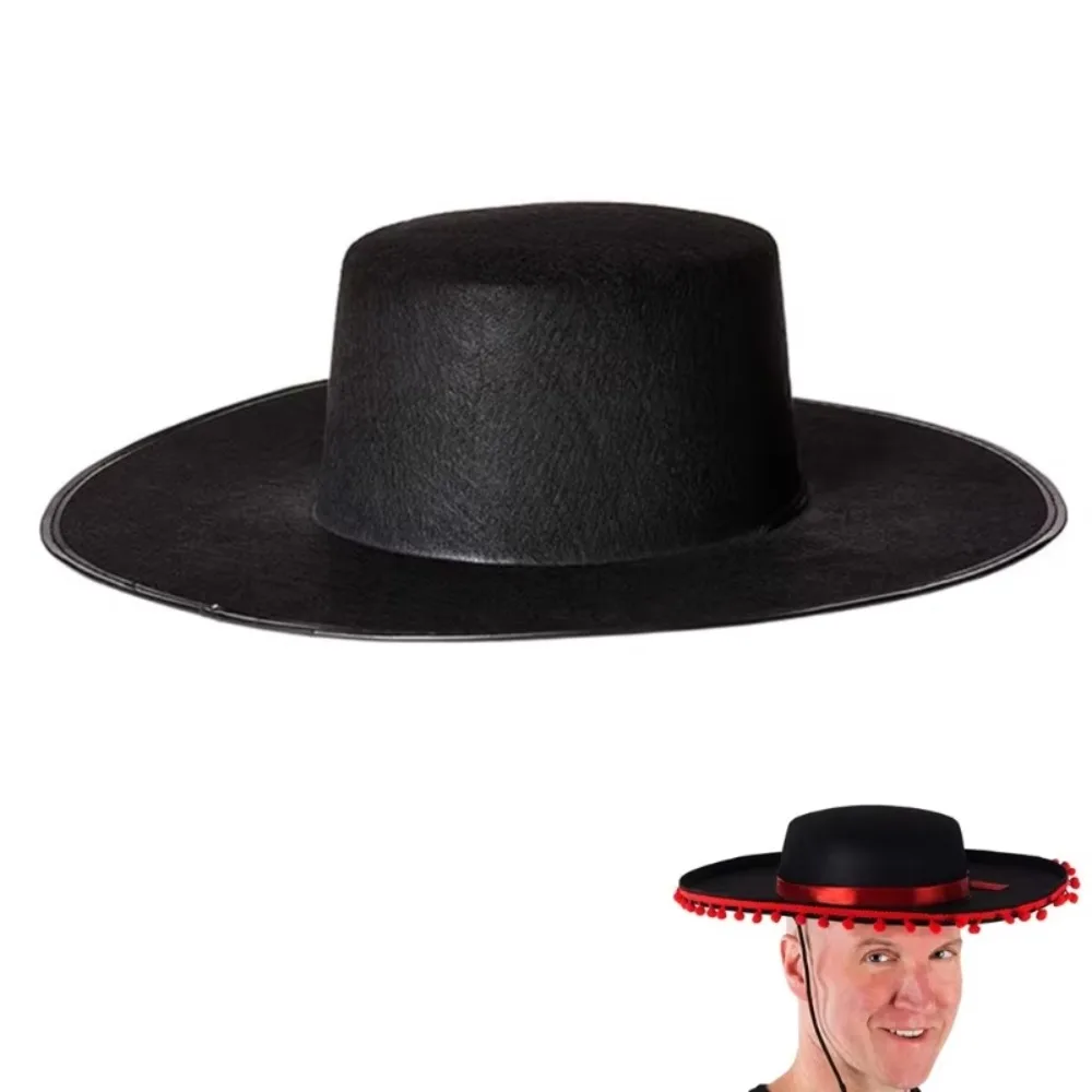 Halloween Zoro fuzz ball Mexican Sombrero Hats Photo Shoot Props Wide Brim Design Wide Brimmed Hat Casual Party Decorate