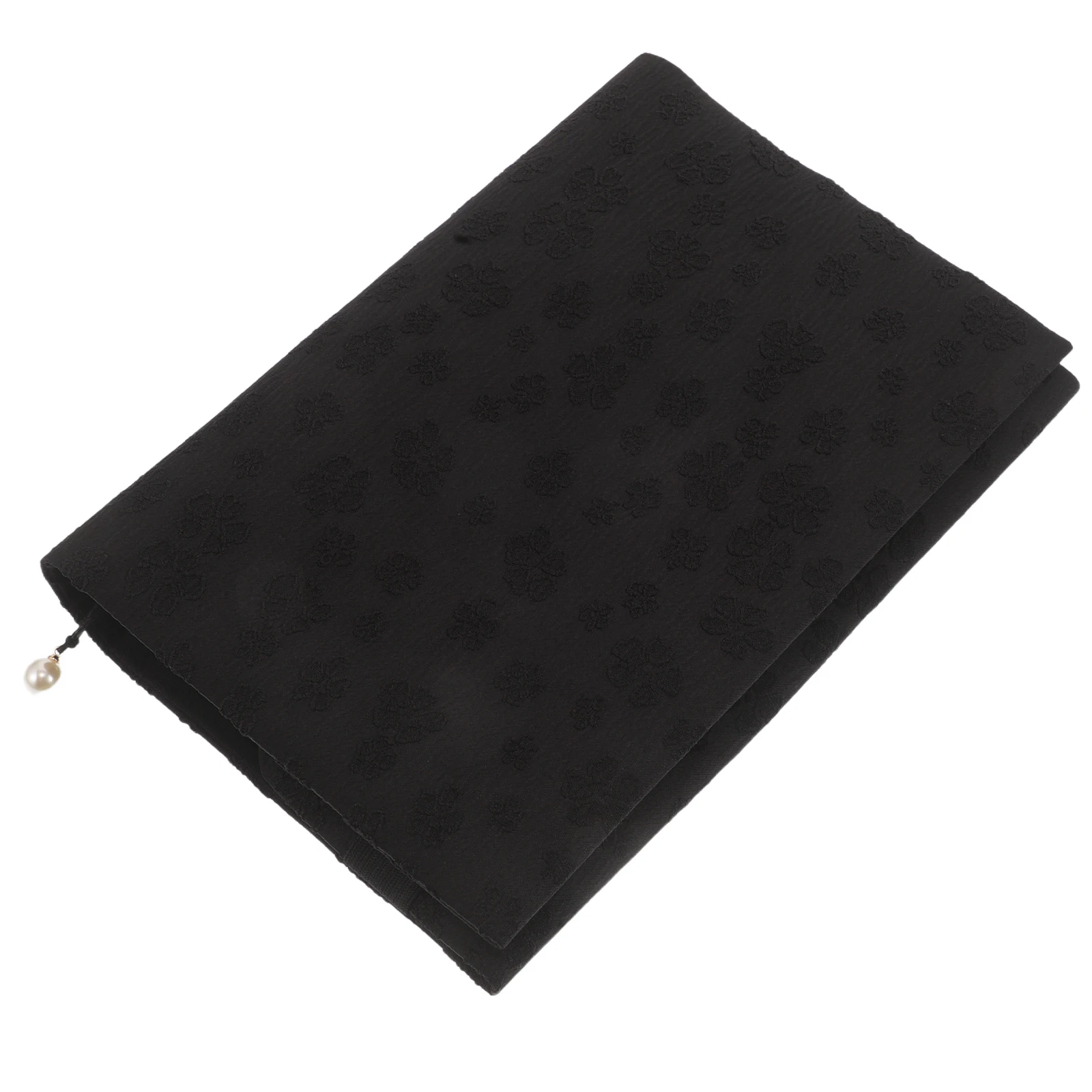 A5 Fabric Book Sleeve Black Washable Cover for Notebooks Dustproof Cloth Case Protection for Composition Diary Business Use