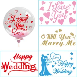 1set 20*29CM Wedding Balloons DIY Stickers Transparent Bobo Ballons Sticker For Valentine's Day Wedding Party Deocraionts