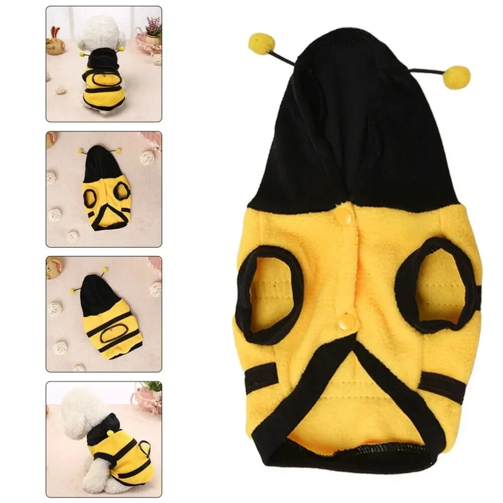 Pet Cute Bees Dog Clothes Cat Cosplay Sweater Clothes Soft Comfotable Puppy Hoodies Funny Costume for Teddy Poodle Warm Clothes