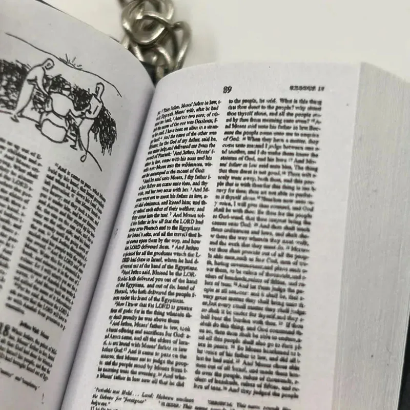 Handmade Mini Holy Bible necklace English Religious Miniature