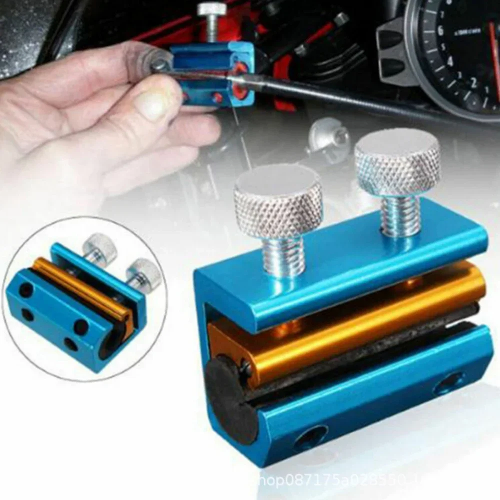 Universal Motorcycle Cable Luber Tool, Aluminum Alloy Lubricator with Brush for Dirt Brake Clutch Throttle Line Maintenance Kit
