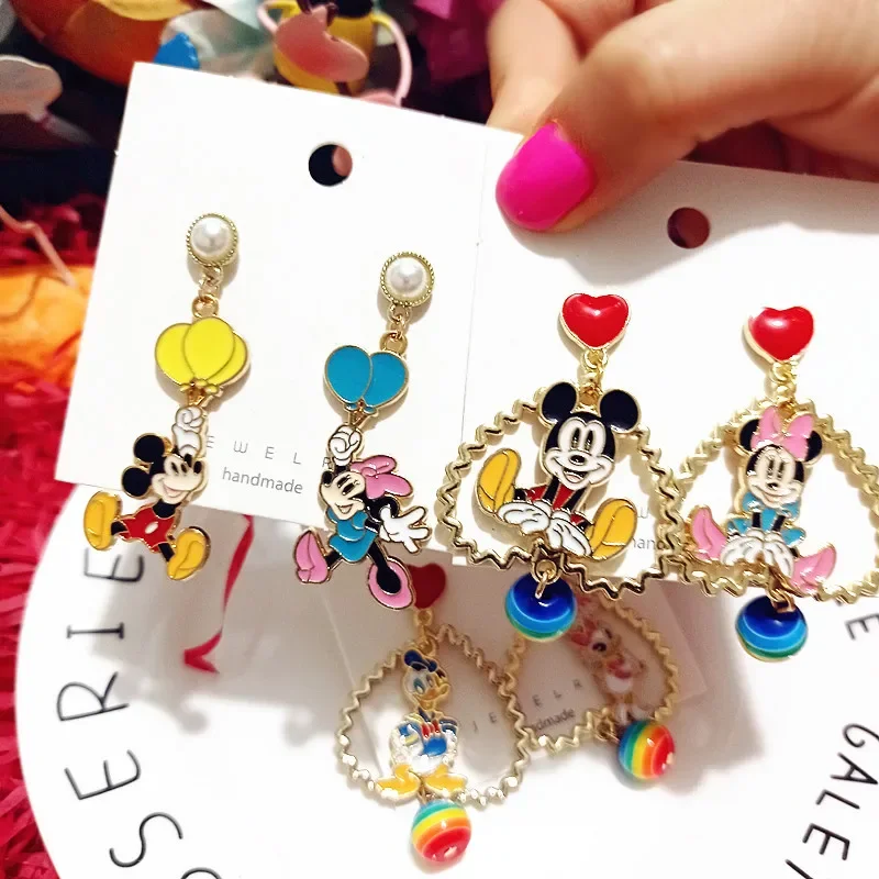 Disney Mickey Mouse Drop Earrings 2022 Korean Fashion  Creative Cute Princess Stud Earrings Jewelry Women\'s Party Birthday Gifts