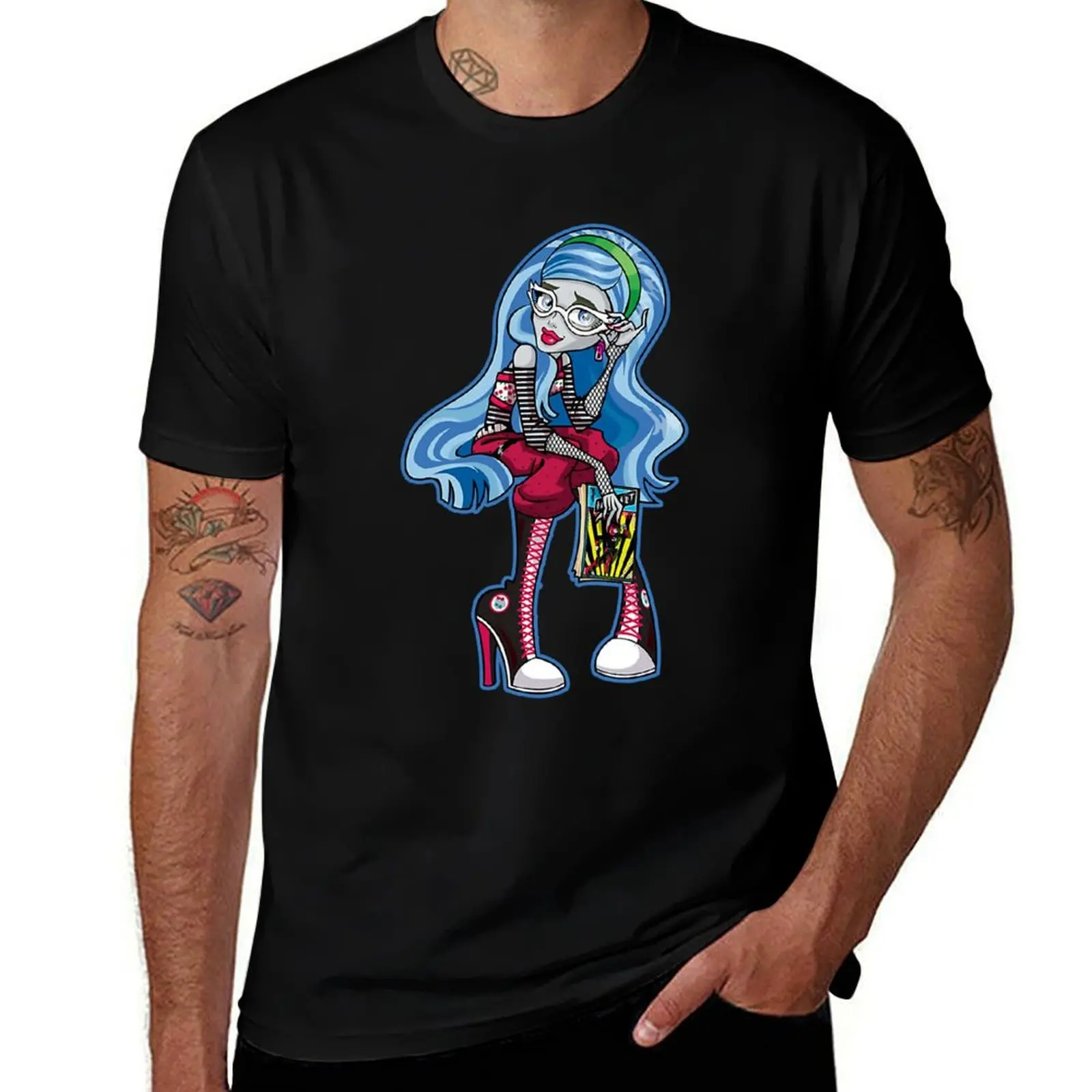 

GHOULIA YELPS PATTERN T-Shirt essential t shirt tops blue archive quick-drying mens tall t shirts