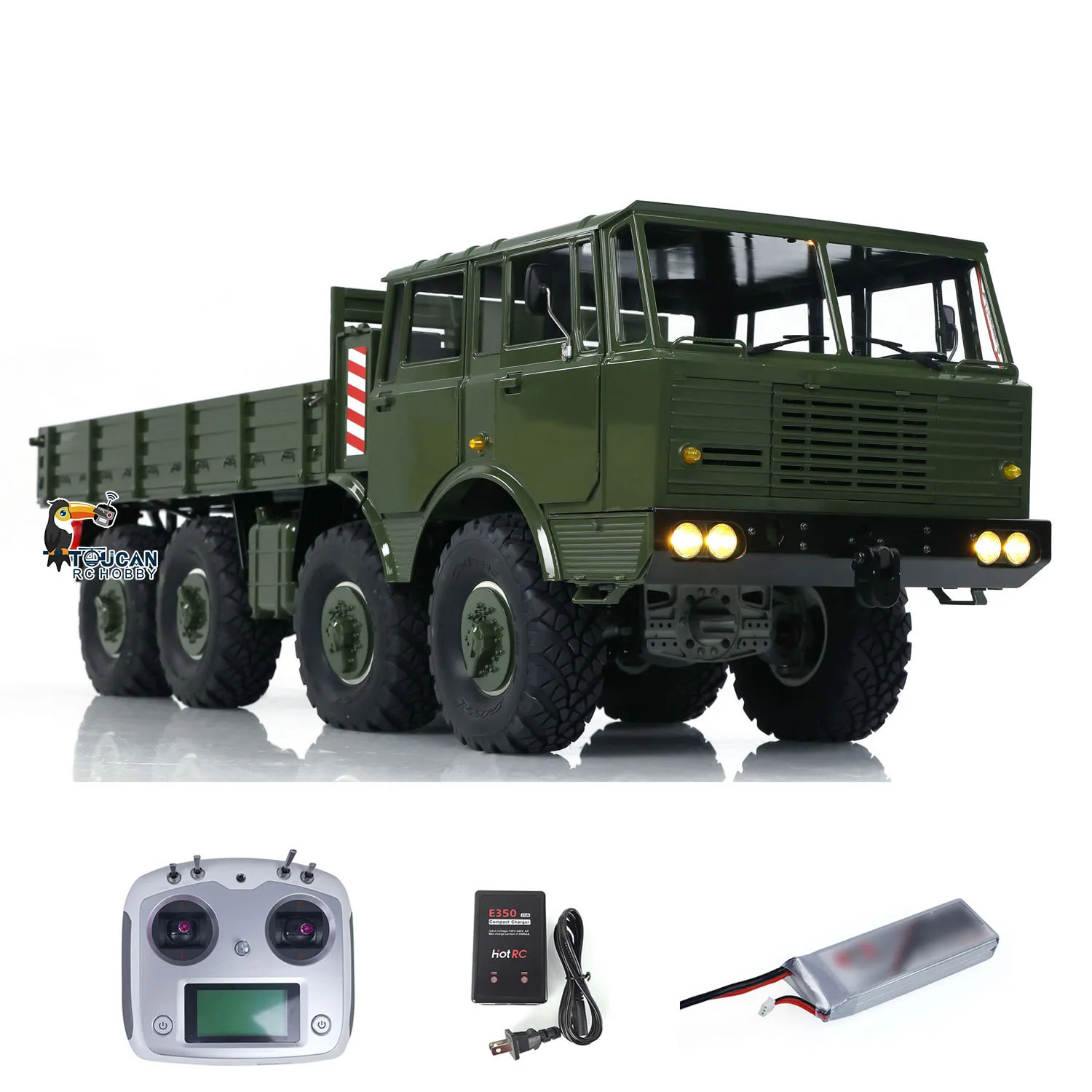 1/12 crossrc dc8 8x8 elétrico rc rtr caminhão militar off-road rastreador carro luz som transmissão de 2 velocidades pronto para correr veículo