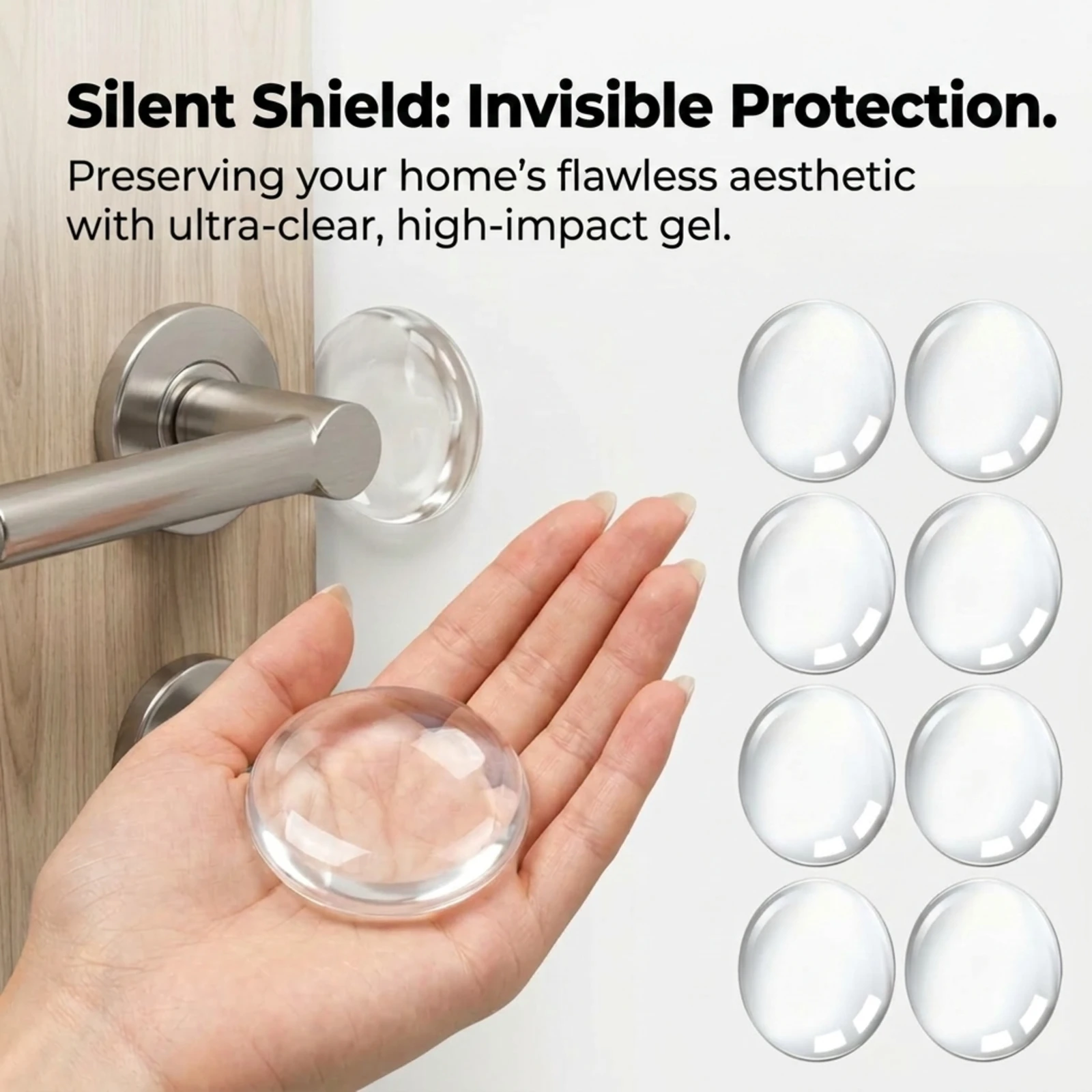 3/5/7Pcs Transparent Round Wall Saver Pads, Self-Adhesive Doorknob Bumper Stopper, Mute Shock Dampening Anti-Collision Cushion G