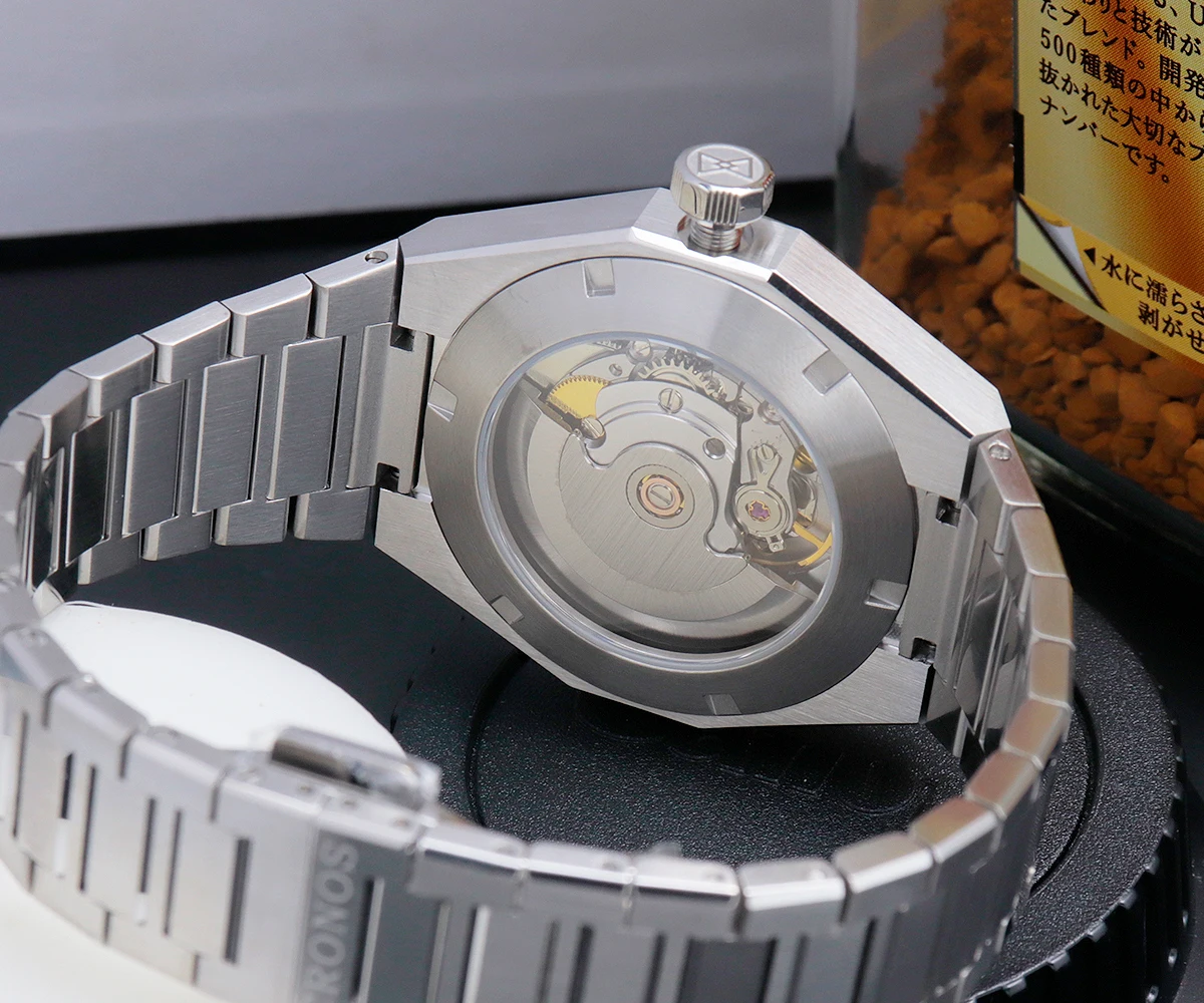 Cronos L6028M Luxury Men Watches 39mm Automatic Mechanical PT5000  Wristwatches Sapphire 10ATM See-through Back Stainless steel