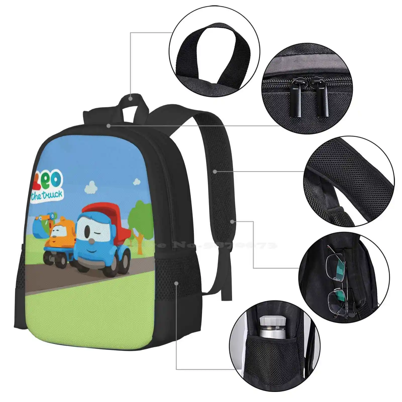 Leo And Lifty Hot Sale Schoolbag Backpack Fashion Bags Leo The Truck The Inquisitive Truck Kids Baby Babies Cartoon Trucks Dump