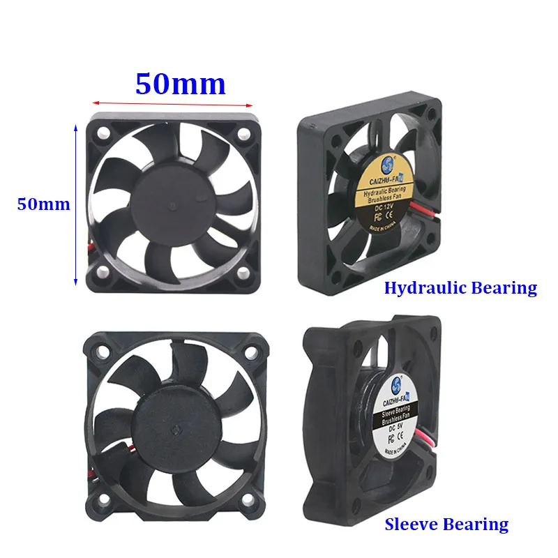 5010 Brushless Cooling Fan 5V 12V 24V DC Cooler 5cm for 3D Printer Reprap Parts 50x50x10mm Plastic Cooling Fan