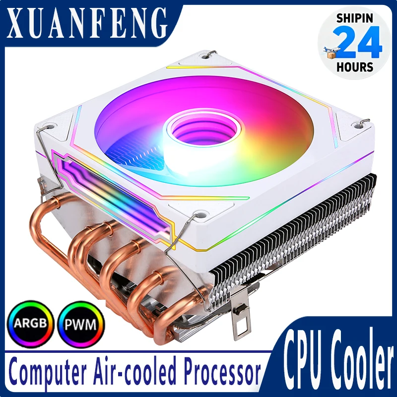 

XUANFENG Горизонтальный охладитель процессора 6 тепловых трубок 120 мм вентилятор ARGB с воздушным охлаждением, совместимый с LGA2011 115x x79x99 2066 1200 1700 AM3 AM4 i5 i7