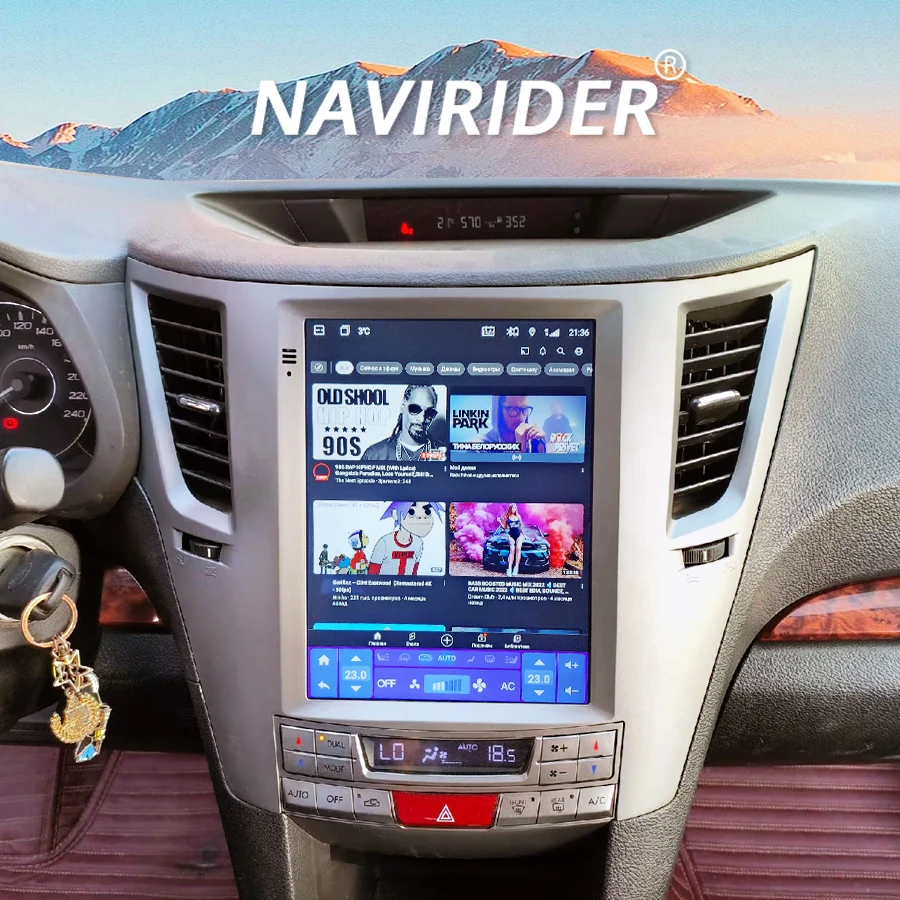 NaviRider GPS Navig  Android 14 For Subaru Outback Impreza Legacy 2009-2014 Car Multimedia Tesla Screen Speaker 8+128GB ROM IPS