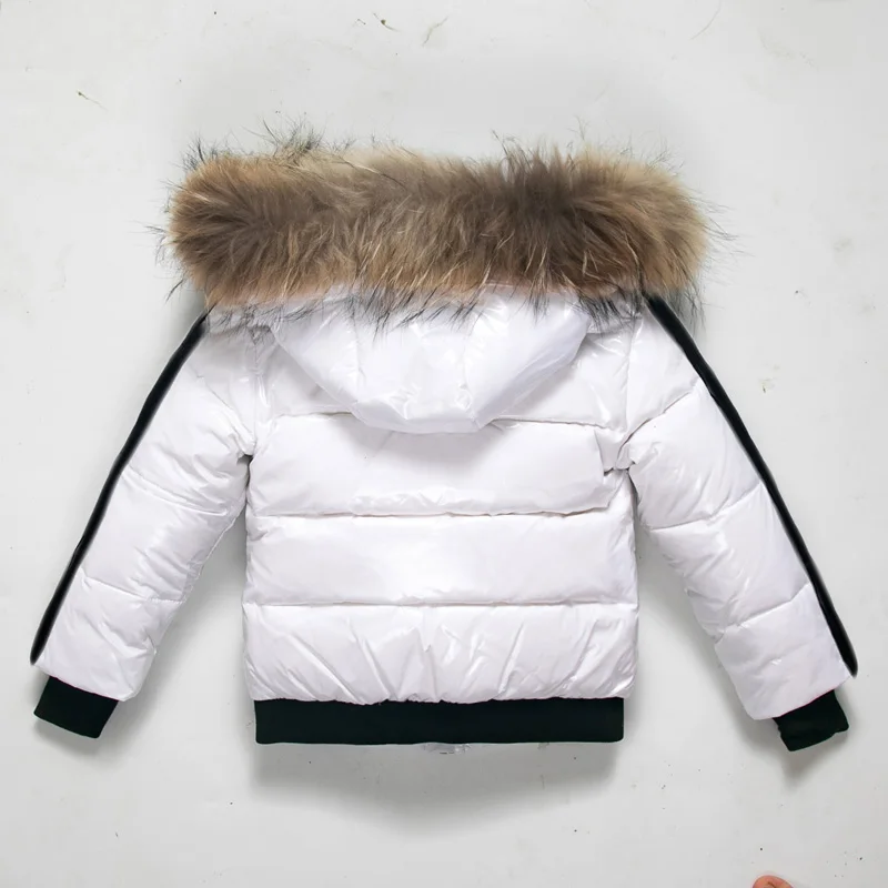 Winter Children\'s filled duck down Coat Natural Fur luster surface Wind-resistant Waterproof Boys Girls New Fashion Jacket 2-10t