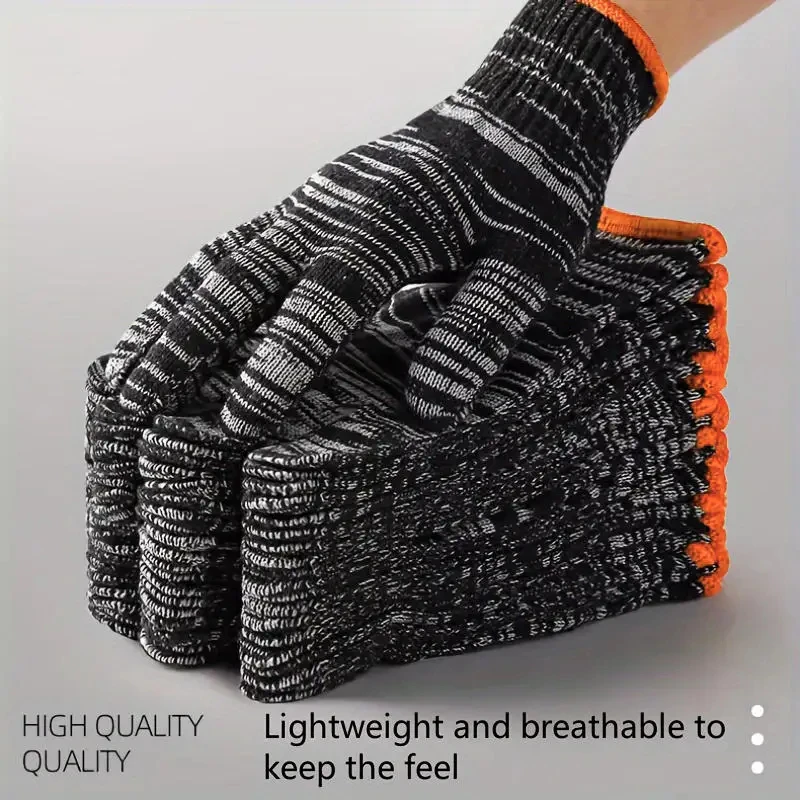 24/48pcs Nylon Work Gloves Wear-Resistant Non-Slip Mittens for Woodworking Gardening Outdoor Camping Climbing Fishing