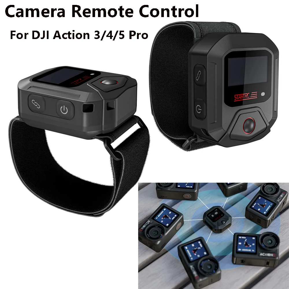 

New Wireless Bluetooth-compatible Remote Control for DJI Action 5 Pro 4 3 Action Camera 25M Remote Controller With Wrist Strap