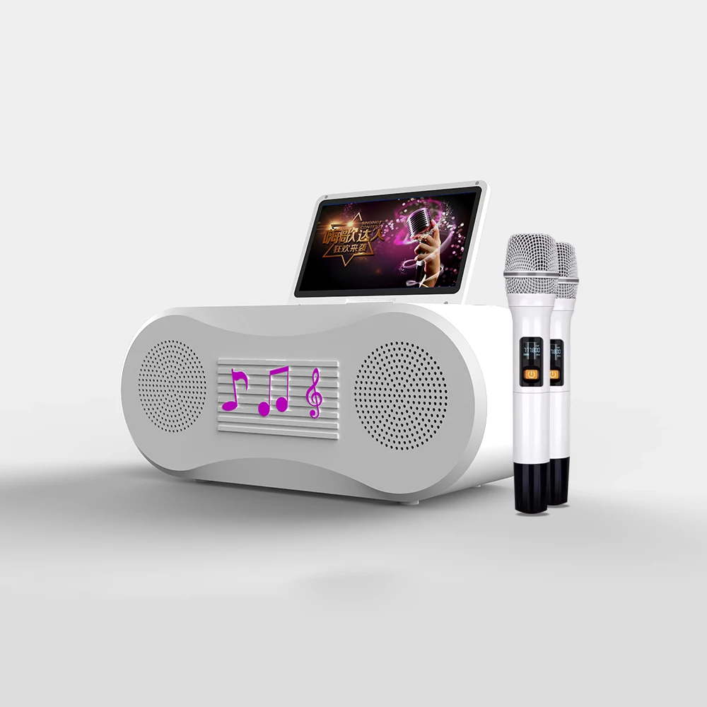 

All-in-One Portable Smart Android System Karaoke Player Mini Home KTV Machine With 2 Wireless Microphones For Parties