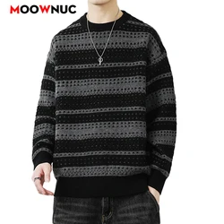 Pull en tricot décontracté pour hommes, pulls monochromes, sweat-shirt à la mode, zones chaudes, streetwear masculin, vêtements d'automne et de printemps