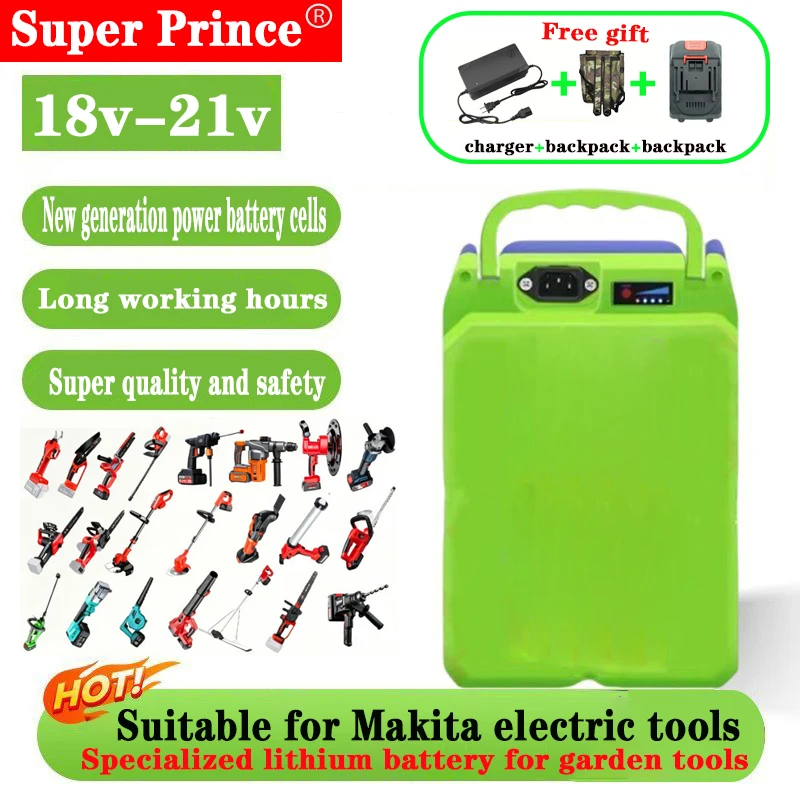 For Makita 18V power tools, Electric drill, electric saw, angle grinder, 18650 High capacity garden specific lithium battery