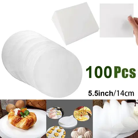 100 Stuks 5.5 Inch/14 Cm Hamburger Patty Papier Ronde Vetvrij Papier Vel Vierkant Perkamentpapier Voor Burger pers Bakken Cake Aparte