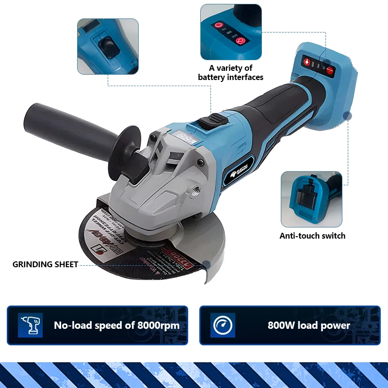 Electric Goddess 125mm Brushless Angle Grinder Polishing Cutting Machine Electric Woodworking Power Tools for Makita 18V Battery