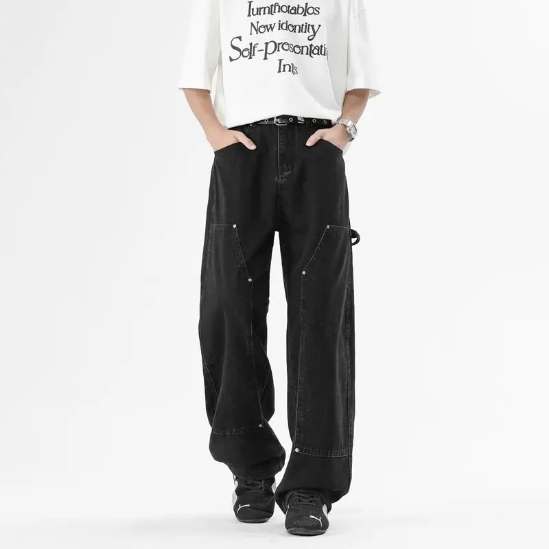 

Men's Retro Straight Leg Jeans Versatile Comfortable American Casual Pants For Spring And Autumn Oversized Loose Logging Pants