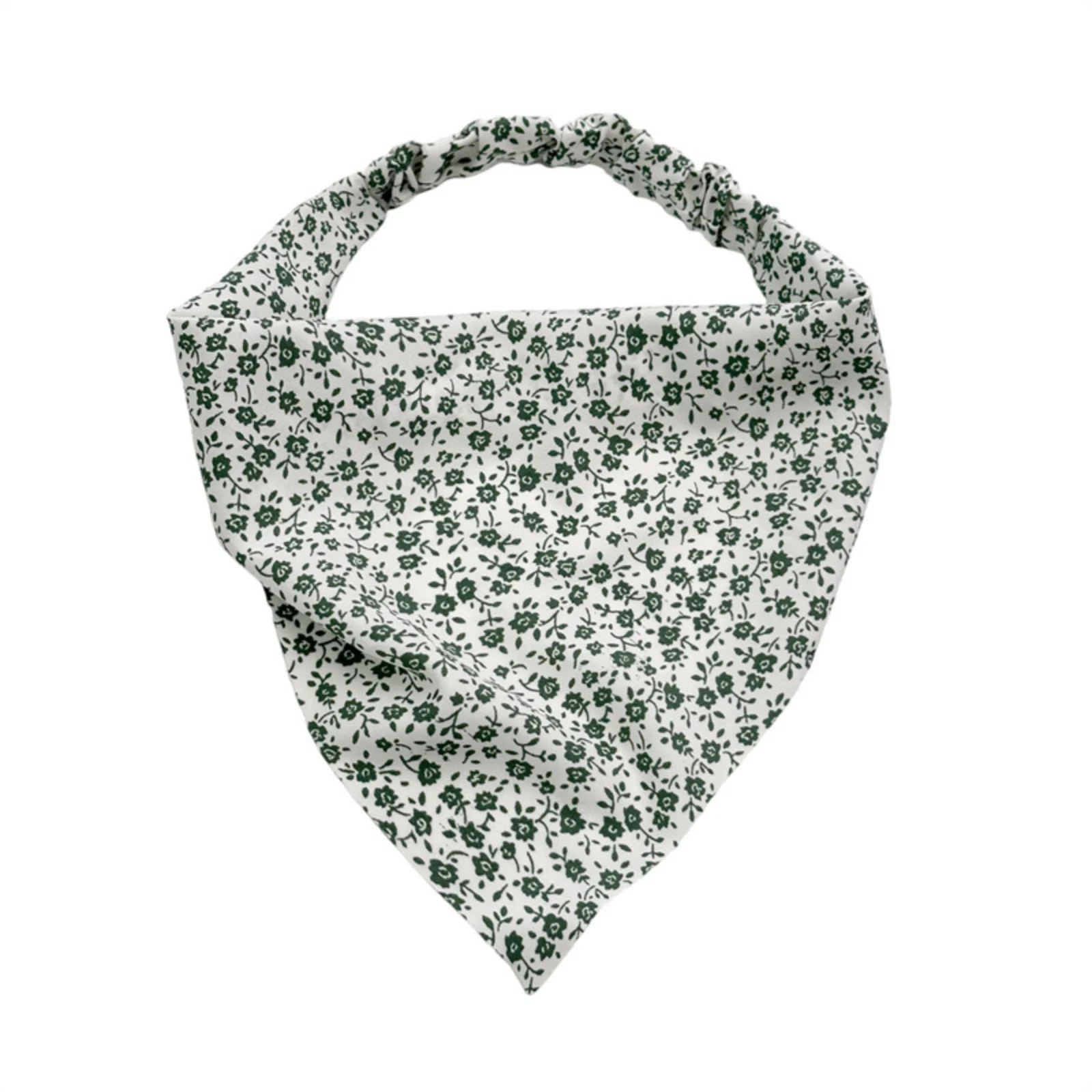 1PCSummer Vintage Floral Triangle Headband, Elastic Boho Flower Print Hair Kerchief, Sweet Breathable Hair Scarf For Women Beach