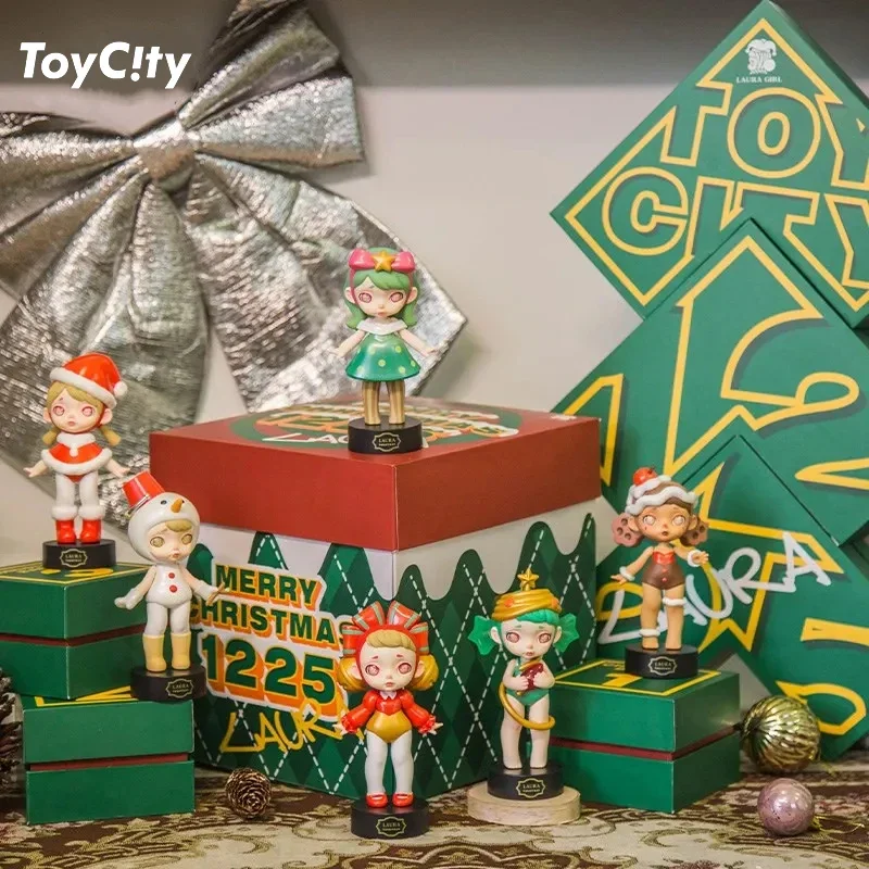 Oryginalna seria ToyCity Laura Christmas edycja limitowana niespodzianka pudełko z niespodzianką projektant kreskówek lalki tajemnicza figura Kawaii Trendy