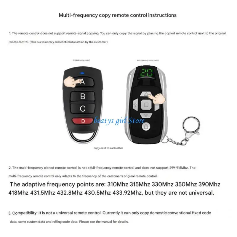 

C7AB 20 Channel Remote Control Duplicator Copy Device Universal Compatibility Energy Efficient Long Battery