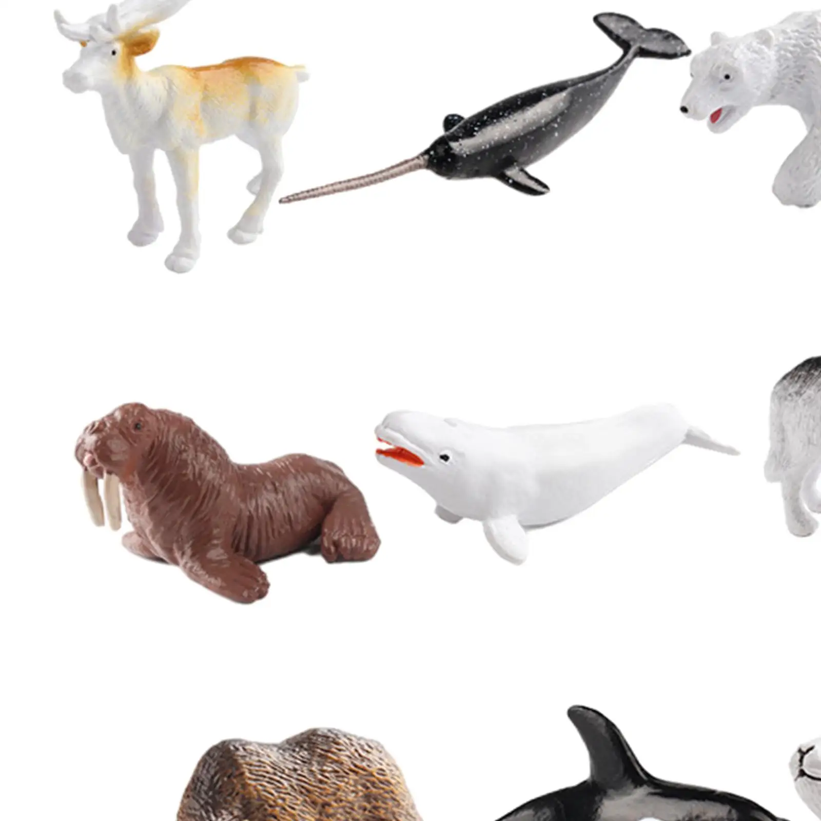 Figurines Arctic Animal, jouet quelque part, figurine d'animaux pour les festivals et les vacances, 12 pièces