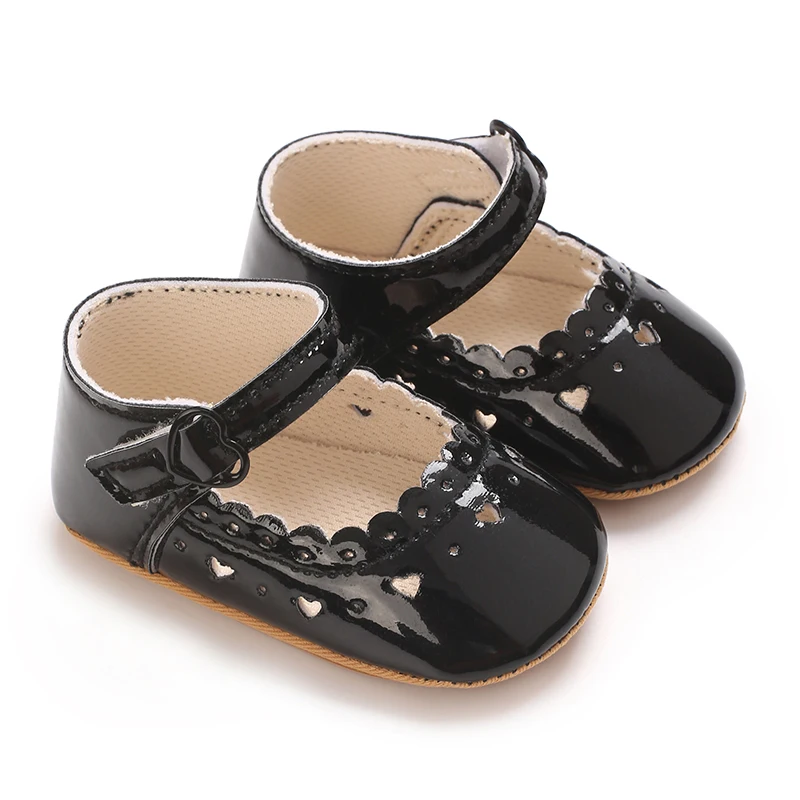 Effen Kleur Baby Meisje Mary Jane Schoenen Met Zachte Rubberen Zool Antislip Lente En Herfst Prinses Schoenen Geschikt Voor 0-18M Baby's