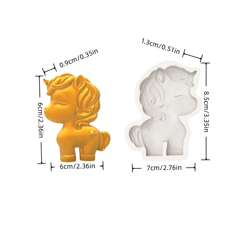 Sweet Dream Unicorn Silicone Mold Closed-Eyed Smiling Shape Healing-Style Dessert Chocolate Making Mold