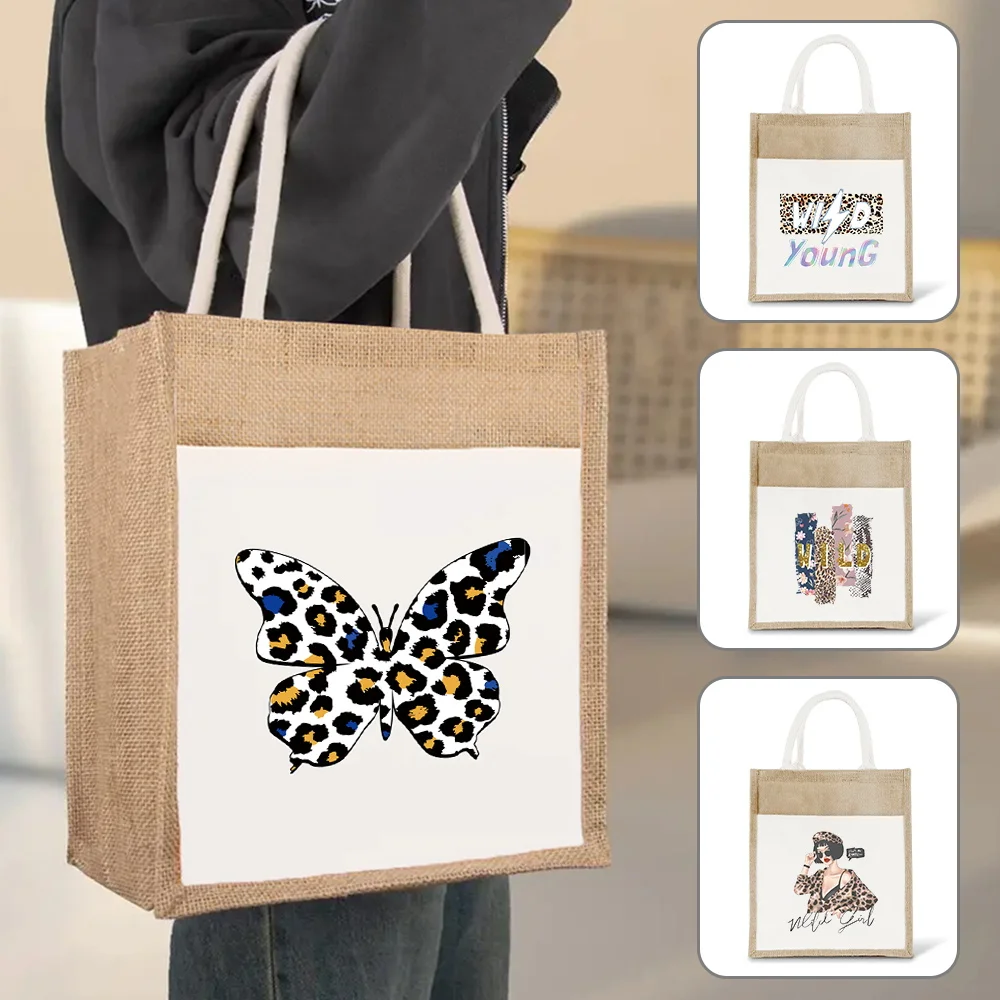 Shopping bag Linen‑style shopping bag Reusable Suitable for mall shopping Storage bag for items