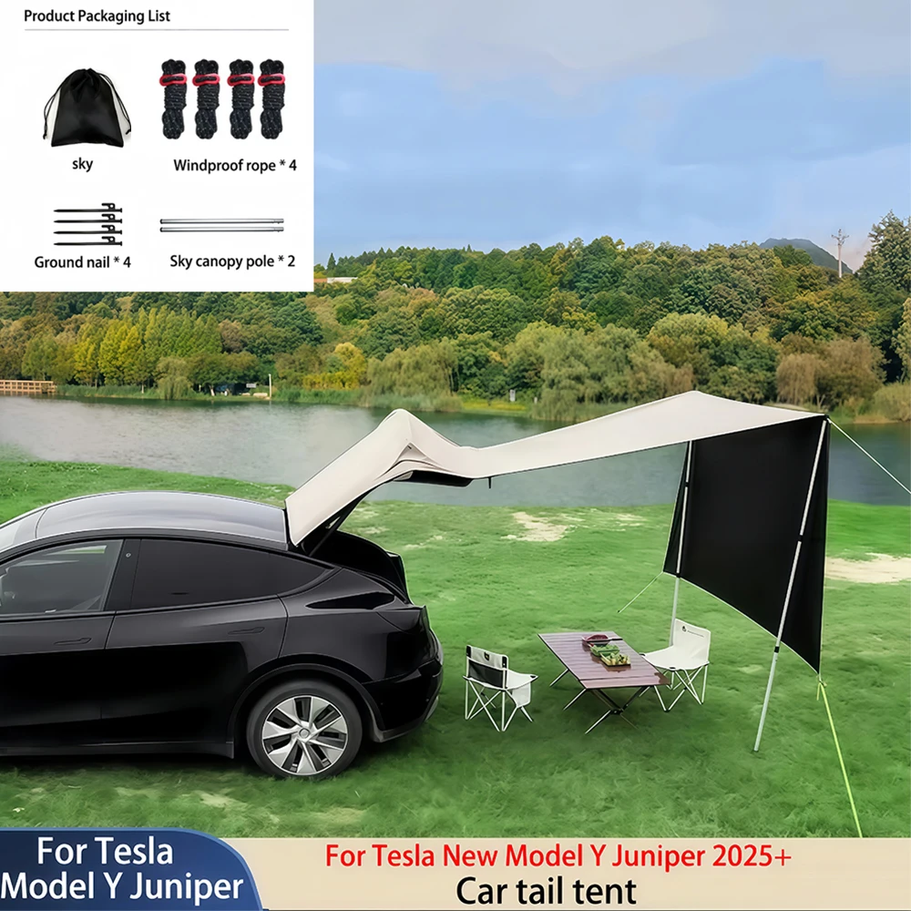 For Tesla Model Y /Model Y Juniper Tailgate Camping Tent Trunk Awning Outdoor Sun Shelter Canopy for Car Camping Travel